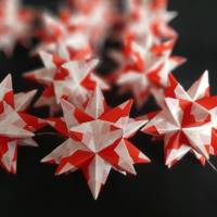 Origami Bastelset Bascetta 10 Sterne transparent/rot 4,5 cm x 4,5 cm Bild 1