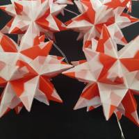 Origami Bastelset Bascetta 10 Sterne transparent/rot 4,5 cm x 4,5 cm Bild 2