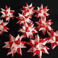Origami Bastelset Bascetta 10 Sterne transparent/rot 4,5 cm x 4,5 cm Bild 3