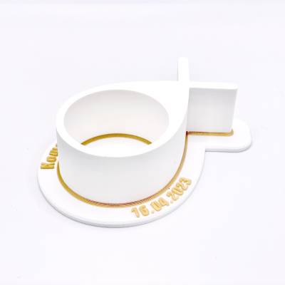 Fisch Kerzenständer für Kommunion, Konfirmation & Taufe in verschiedenen Größen