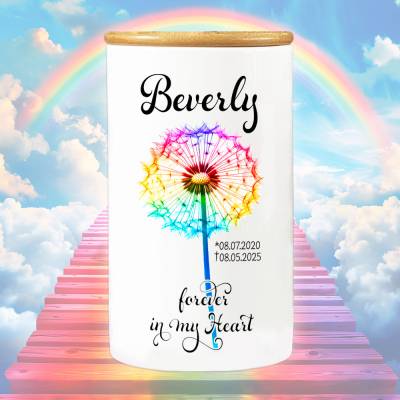 Tierurne 'Pusteblume' mit Namen & Datum - Erinnerungsdose, Gedenkdose