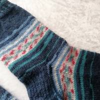 Herren Socken handgestrickt, Größe 44/45, Stricksocken, Wollsocken große Größe Bild 2