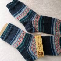 Herren Socken handgestrickt, Größe 44/45, Stricksocken, Wollsocken große Größe Bild 9