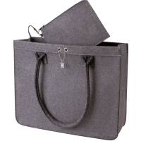 Handgefertigte Filz-Einkaufstasche mit praktischer Reißverschlusstasche für den Alltag und als Geschenkidee für verschie Bild 1