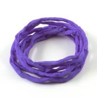 Handgefärbtes Habotai-Seidenband Blauviolett ø3mm Seidenschnur 100% reine Seide Bild 1