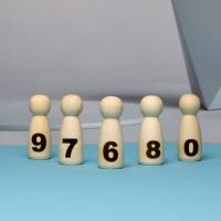 Lernfigur ein mal eins Zahlenpuppe  Mathespielzeug Peg Dolls Bild 3