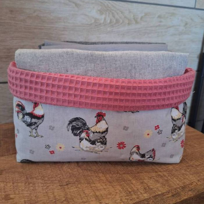 Utensilo Stoffkörbchen innen Waffelpique, Dekoration, Aufbewahrung, Organizer,