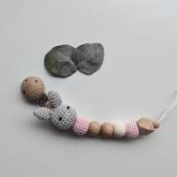 Schnullerkette mit Namen | personalisiert| Babyparty | zur Geburt| Schnullerkette Mädchen | Schnullerkette rosa Bild 3