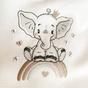 Strampelsack für Baby aus Waffelpiqué mit personalisierten Stick  - Geschenk zur Geburt, Taufe Bild 3