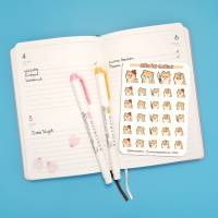 Shiba Inu Emotes Nr 3 Sticker Sheet. Kawaii Hunde Emoji Aufkleber für Planer, Bullet Journal, Tagebuch Bild 3