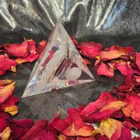Rosenquarz Kristall Pyramide, Stressabbau, positive Energie anziehen, Chakren stärken, Fruchtbarkeitsfördernd Bild 5