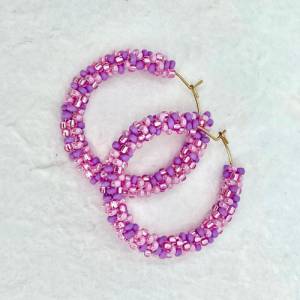 Perlen Ohrringe - pink rosa - handgefädelt Bild 2