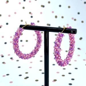 Perlen Ohrringe - pink rosa - handgefädelt Bild 8