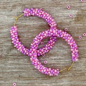 Perlen Ohrringe - pink rosa - handgefädelt Bild 9