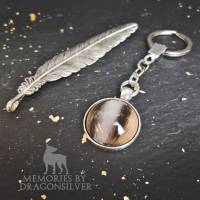 Tierhaarschmuck, Erinnerungsschmuck Schlüsselanhänger mit 925er Silber Medaillon, Asche, Haare, Momente und mehr. Bild 4