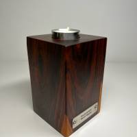 Kerzenhalter, Teelichthalter aus Edelholz | Massives Mopane Holz inkl. Edelstahl Halter | Kernholz | Kerzenständer Bild 5