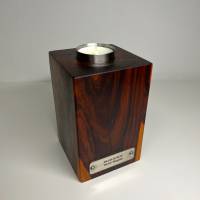 Kerzenhalter, Teelichthalter aus Edelholz | Massives Mopane Holz inkl. Edelstahl Halter | Kernholz | Kerzenständer Bild 6