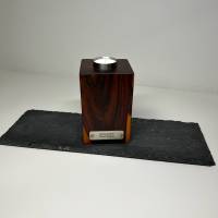 Kerzenhalter, Teelichthalter aus Edelholz | Massives Mopane Holz inkl. Edelstahl Halter | Kernholz | Kerzenständer Bild 7
