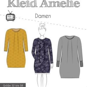 Kleid AMELIE Damen - Papierschnittmuster von Fadenkäfer - Gr. 32 - 58 auf Papierbogen Bild 1