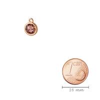 Anhänger rose gold 10mm mit Kristallstein in Blush Rose 7mm 24K rose vergoldet für Armbänder, Ketten, Bild 2