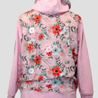 Damen Sweat Jacke | Bunte Blumen in Rose/Orange Farben Bild 3