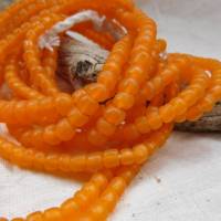kleine handgemachte Glasperlen, Java - Orange - ca. 5-7mm - ganzer Strang - indo-pazifische Perlen #7 Bild 1