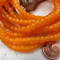 kleine handgemachte Glasperlen, Java - Orange - ca. 5-7mm - ganzer Strang - indo-pazifische Perlen #7 Bild 6