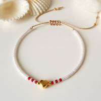 Armband Herz aus kleinen Miyuki Perlen, kleine Geschenke für Frauen Freundin, Bild 2
