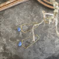 Ohrhänger • Manju • federleicht und angenehm zu tragen, blau, gold, Messing, feminin Bild 2