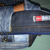Jeans - Rucksack, Upcycling aus Jeanshosen, Material - Mix aus Alt und Neu, nachhaltig und zeitlos schön Bild 7