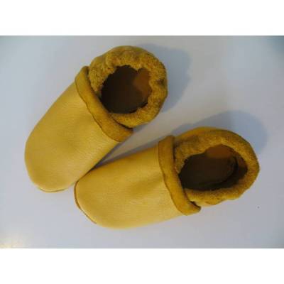 Lederpuschen Bioleder Gelb, Farbauswahl möglich