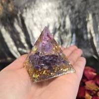 Amethyst / Kristall Pyramide, Geldsegen,positive Energie anziehen, Chakren stärken, Geschenk, Deko Bild 1