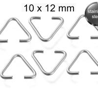 Dreiecksringe - silber - ca. 10x12mm - toll für dickere Anhänger als Aufhänger - Edelstahl Bild 1