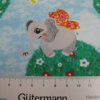 Baumwolljersey Elefant Hellblau Oeko-Tex Standard 100(1m/14,-€) Bild 3