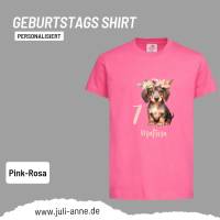 Personalisiertes Shirt GEBURTSTAG Zahl & Name personalisiert Dackel Hund Bild 4