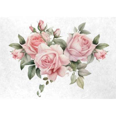Reispapier - Motiv Strohseide - A4 - Decoupage - Vintage - Rose - 200079