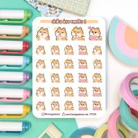 Shiba Inu Emotes Nr 1 Sticker Sheet. Kawaii Hunde Emoji Aufkleber für Planer, Bullet Journal, Tagebuch Bild 1
