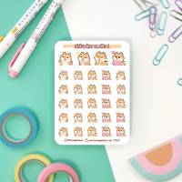 Shiba Inu Emotes Nr 1 Sticker Sheet. Kawaii Hunde Emoji Aufkleber für Planer, Bullet Journal, Tagebuch Bild 2