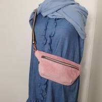 Hipbag LOTTA Bauchtasche Waistbag Gürteltasche Handtasche Tasche Cordstoff Crossbag rosa schlicht Bild 1