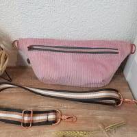 Hipbag LOTTA Bauchtasche Waistbag Gürteltasche Handtasche Tasche Cordstoff Crossbag rosa schlicht Bild 2