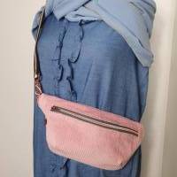 Hipbag LOTTA Bauchtasche Waistbag Gürteltasche Handtasche Tasche Cordstoff Crossbag rosa schlicht Bild 3