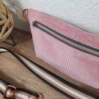 Hipbag LOTTA Bauchtasche Waistbag Gürteltasche Handtasche Tasche Cordstoff Crossbag rosa schlicht Bild 5