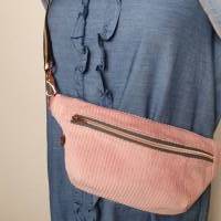 Hipbag LOTTA Bauchtasche Waistbag Gürteltasche Handtasche Tasche Cordstoff Crossbag rosa schlicht Bild 6