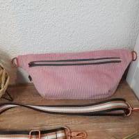 Hipbag LOTTA Bauchtasche Waistbag Gürteltasche Handtasche Tasche Cordstoff Crossbag rosa schlicht Bild 9