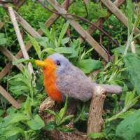 Grünfink handgefilzt als Wohn- und Gartendekoration, Geschenk für Vogelliebhaber, Vogelfreunde, Vogelfigur Figur F Bild 5