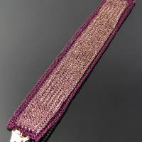 Gefangen - Aus Draht gestricktes doppeltes Armband gold in violett Bild 3