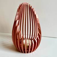 Teelichthalter aus Holz, Kupfer lackiert Bild 1