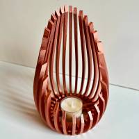 Teelichthalter aus Holz, Kupfer lackiert Bild 4