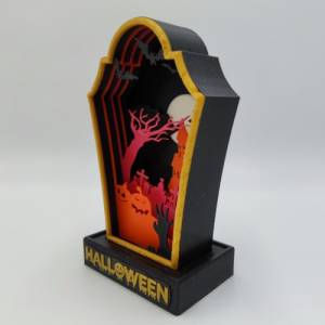 3D Druck | Halloween | Schatten Box Grabstein | Dekoration | Ornamente | Wanddekoration | Hallowenn Dekoration Bild 4