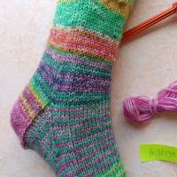 Wollsocken, handgestrickte Socken, Gr 38/39,  gestrickte Socken, kunterbunt Bild 3